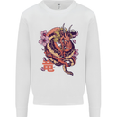 Japanese Fantasy Dragon Kids Sweatshirt Jumper White