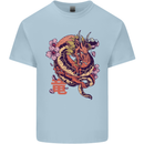 Japanese Fantasy Dragon Kids T-Shirt Childrens Light Blue