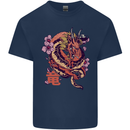 Japanese Fantasy Dragon Kids T-Shirt Childrens Navy Blue