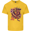 Japanese Fantasy Dragon Kids T-Shirt Childrens Yellow