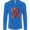 Japanese Fantasy Dragon Mens Long Sleeve T-Shirt Royal Blue