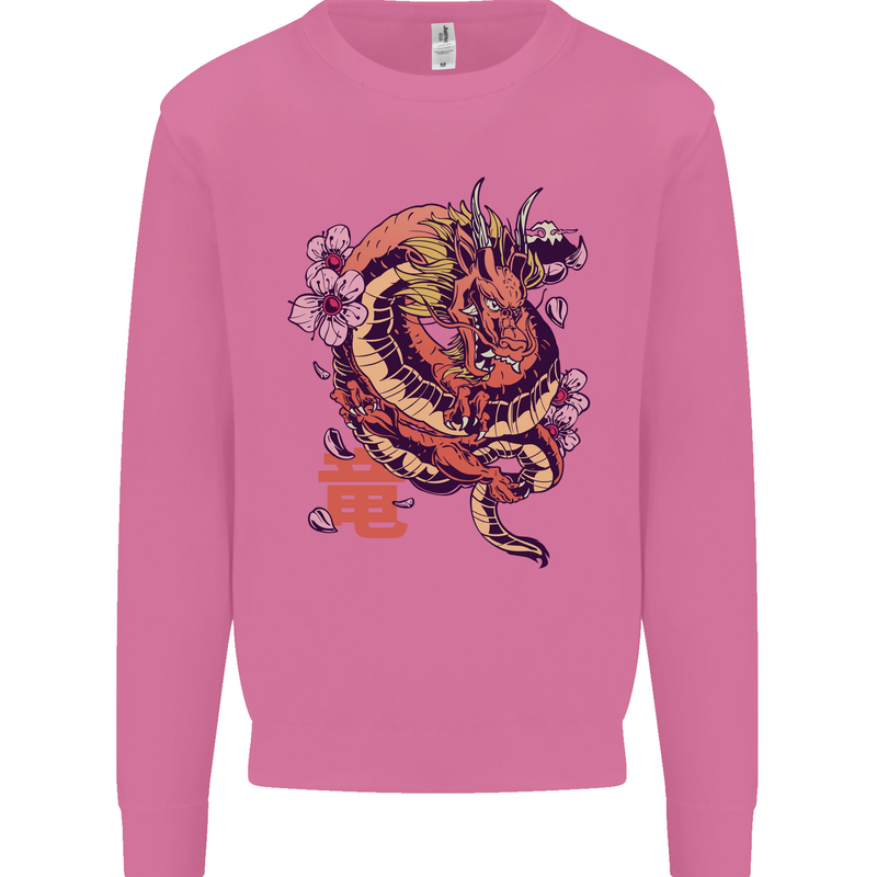 Japanese Fantasy Dragon Mens Sweatshirt Jumper Azalea