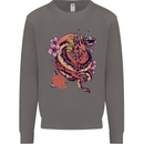 Japanese Fantasy Dragon Mens Sweatshirt Jumper Charcoal