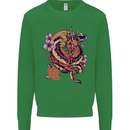 Japanese Fantasy Dragon Mens Sweatshirt Jumper Irish Green