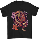Japanese Fantasy Dragon Mens T-Shirt 100% Cotton Black