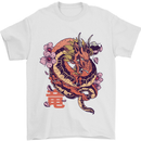 Japanese Fantasy Dragon Mens T-Shirt 100% Cotton White