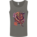 Japanese Fantasy Dragon Mens Vest Tank Top Charcoal