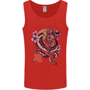 Japanese Fantasy Dragon Mens Vest Tank Top Red