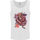 Japanese Fantasy Dragon Mens Vest Tank Top White