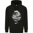 Japanese Fantasy Dragon Sun Background Childrens Kids Hoodie Black