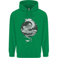 Japanese Fantasy Dragon Sun Background Childrens Kids Hoodie Irish Green