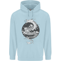 Japanese Fantasy Dragon Sun Background Childrens Kids Hoodie Light Blue
