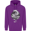 Japanese Fantasy Dragon Sun Background Childrens Kids Hoodie Purple