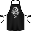 Japanese Fantasy Dragon Sun Background Cotton Apron 100% Organic Black