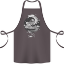 Japanese Fantasy Dragon Sun Background Cotton Apron 100% Organic Dark Grey