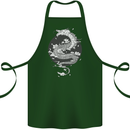 Japanese Fantasy Dragon Sun Background Cotton Apron 100% Organic Forest Green
