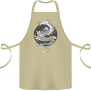 Japanese Fantasy Dragon Sun Background Cotton Apron 100% Organic Khaki