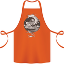 Japanese Fantasy Dragon Sun Background Cotton Apron 100% Organic Orange