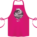 Japanese Fantasy Dragon Sun Background Cotton Apron 100% Organic Pink