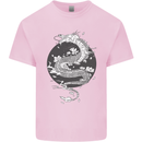 Japanese Fantasy Dragon Sun Background Kids T-Shirt Childrens Light Pink