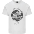Japanese Fantasy Dragon Sun Background Kids T-Shirt Childrens White