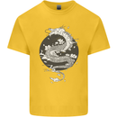 Japanese Fantasy Dragon Sun Background Kids T-Shirt Childrens Yellow