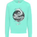 Japanese Fantasy Dragon Sun Background Mens Sweatshirt Jumper Peppermint