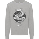 Japanese Fantasy Dragon Sun Background Mens Sweatshirt Jumper Sports Grey