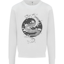 Japanese Fantasy Dragon Sun Background Mens Sweatshirt Jumper White