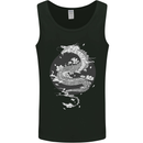 Japanese Fantasy Dragon Sun Background Mens Vest Tank Top Black