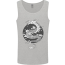 Japanese Fantasy Dragon Sun Background Mens Vest Tank Top Sports Grey