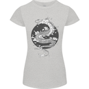 Japanese Fantasy Dragon Sun Background Womens Petite Cut T-Shirt Sports Grey