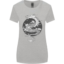 Japanese Fantasy Dragon Sun Background Womens Wider Cut T-Shirt Sports Grey