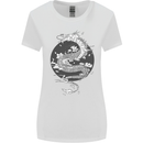Japanese Fantasy Dragon Sun Background Womens Wider Cut T-Shirt White