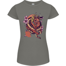 Japanese Fantasy Dragon Womens Petite Cut T-Shirt Charcoal
