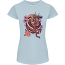 Japanese Fantasy Dragon Womens Petite Cut T-Shirt Light Blue