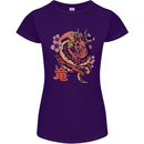 Japanese Fantasy Dragon Womens Petite Cut T-Shirt Purple