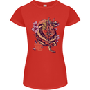 Japanese Fantasy Dragon Womens Petite Cut T-Shirt Red
