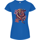 Japanese Fantasy Dragon Womens Petite Cut T-Shirt Royal Blue