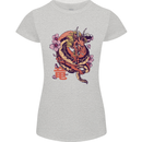 Japanese Fantasy Dragon Womens Petite Cut T-Shirt Sports Grey
