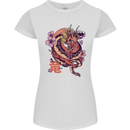Japanese Fantasy Dragon Womens Petite Cut T-Shirt White