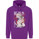 Japanese Kitsune Paranormal Fox Childrens Kids Hoodie Purple