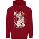 Japanese Kitsune Paranormal Fox Childrens Kids Hoodie Red