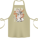 Japanese Kitsune Paranormal Fox Cotton Apron 100% Organic Khaki