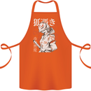 Japanese Kitsune Paranormal Fox Cotton Apron 100% Organic Orange