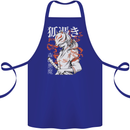 Japanese Kitsune Paranormal Fox Cotton Apron 100% Organic Royal Blue