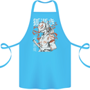 Japanese Kitsune Paranormal Fox Cotton Apron 100% Organic Turquoise