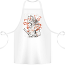 Japanese Kitsune Paranormal Fox Cotton Apron 100% Organic White
