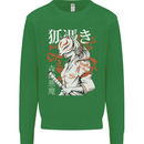 Japanese Kitsune Paranormal Fox Kids Sweatshirt Jumper Irish Green