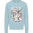 Japanese Kitsune Paranormal Fox Kids Sweatshirt Jumper Light Blue